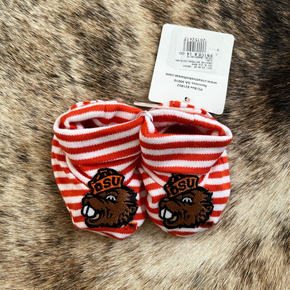 OSU Oregon State Beavers Baby Booties NWT